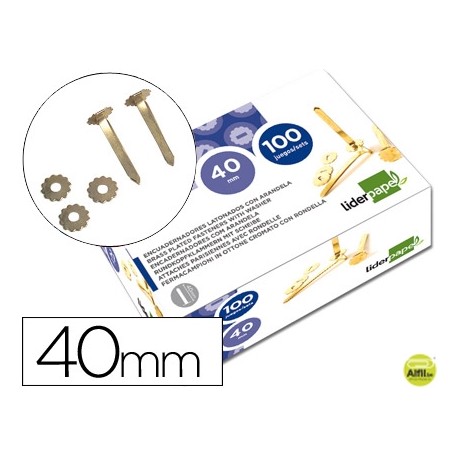 ENCUADERNADOR LIDERPAPEL 40 MM CON ARANDELA -LATONADO