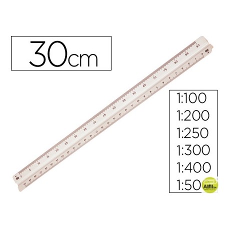 ESCALA MOR 1632.05 -1:100-200-250-300-400-500 -30 CM -ESTUCHE FLEXIBLE