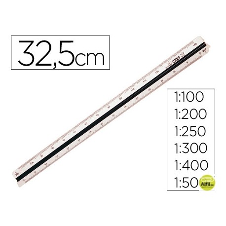 ESCALA MOR 1632.20 -1:100-200-250-300-400-500 -30 CM -ESTUCHE RIGIDO COLOR