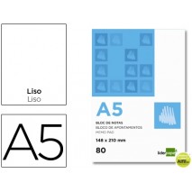 BLOC NOTAS LIDERPAPEL LISO A5 80 HOJAS 60G/M2 PERFORADO