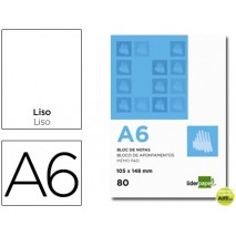 BLOC NOTAS LIDERPAPEL LISO A6 80 HOJAS 60G/M2 PERFORADO