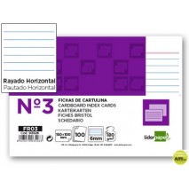 FICHA LIDERPAPEL RAYADA NÌ3 100X150MM PAQUETE DE 100 180G
