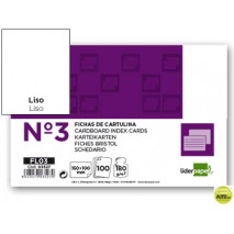 FICHA LIDERPAPEL LISA NÌ3 100X150MM PAQUETE DE 100 180G