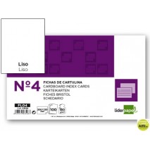 FICHA LIDERPAPEL LISA NÌ4 125X200MM PAQUETE DE 100 180G