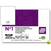 FICHA LIDERPAPEL LISA NÌ1 65X95MM PAQUETE DE 100 180G