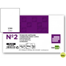 FICHA LIDERPAPEL LISA NÌ2 75 X 125MM PAQUETE DE 100 180G
