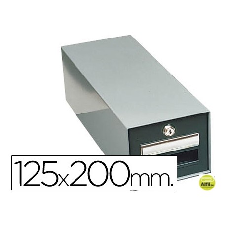 FICHERO FICHAS METALICO 1000 FICHAS CON CERRADURA TAMAÑO 125X200