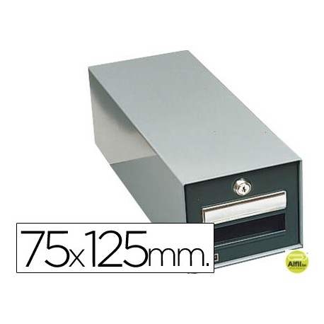 FICHERO FICHAS METALICO 1000 FICHAS CON CERRADURA TAMAÑO 75X125