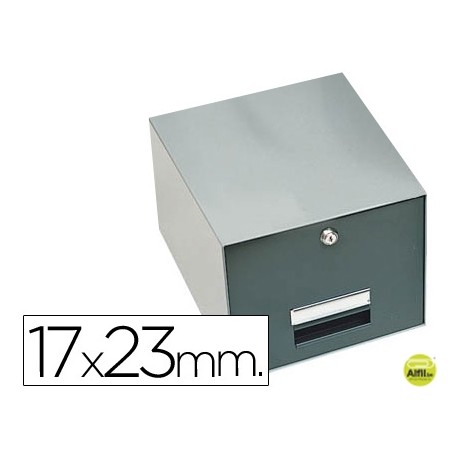 FICHERO FICHAS METALICO 1000 FICHAS CON CERRADURA TAMAÑO 17X23