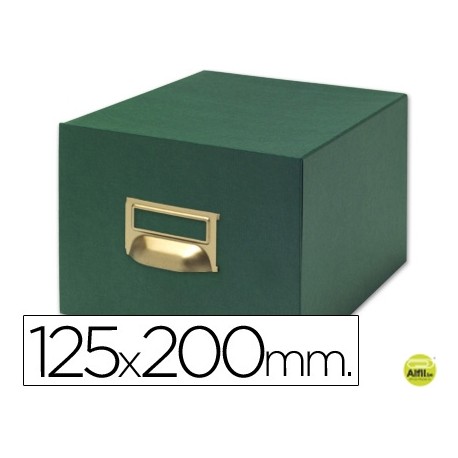 FICHERO FICHAS TELA VERDE 500 FICHAS N.4 -TAMAÑO 125X200 MM