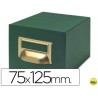 FICHERO FICHAS TELA VERDE 500 FICHAS N.2 -TAMAÑO 75X125 MM