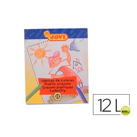 LAPICES CERA JOVI HEXAGONAL CAJA DE 12 COLORES