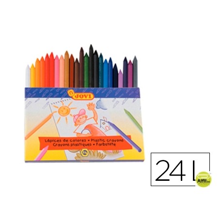 LAPICES CERA JOVI HEXAGONAL CAJA DE 24 COLORES