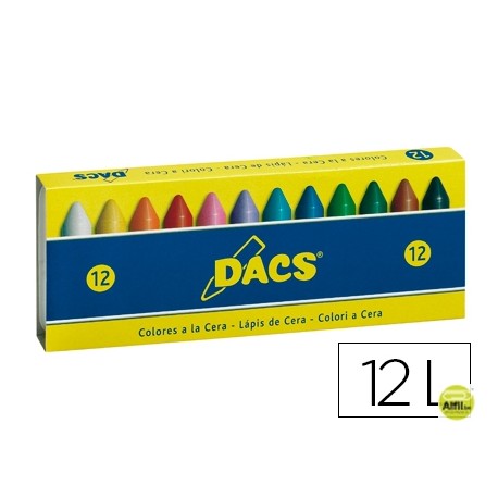 LAPICES CERA DACS CAJA DE 12 COLORES