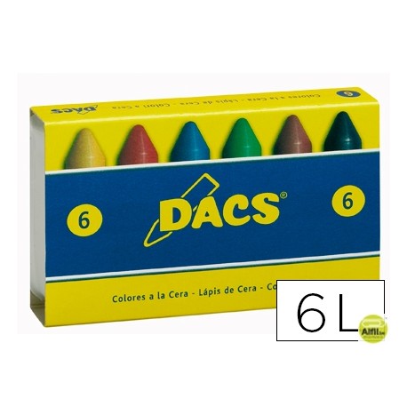 LAPICES CERA DACS CAJA DE 6 COLORES