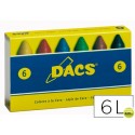 LAPICES CERA DACS CAJA DE 6 COLORES