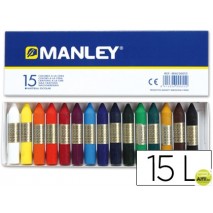 LAPICES CERA MANLEY -CAJA DE 15 COLORES REF.115