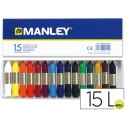 LAPICES CERA MANLEY -CAJA DE 15 COLORES REF.115