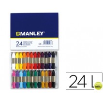 LAPICES CERA MANLEY -CAJA DE 24 COLORES REF.124