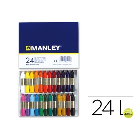 LAPICES CERA MANLEY -CAJA DE 24 COLORES REF.124
