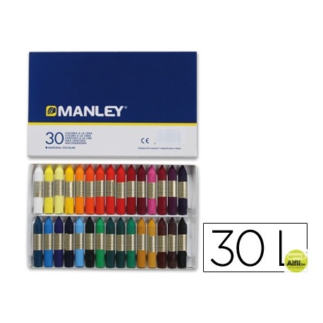 LAPICES CERA MANLEY -CAJA DE 30 COLORES