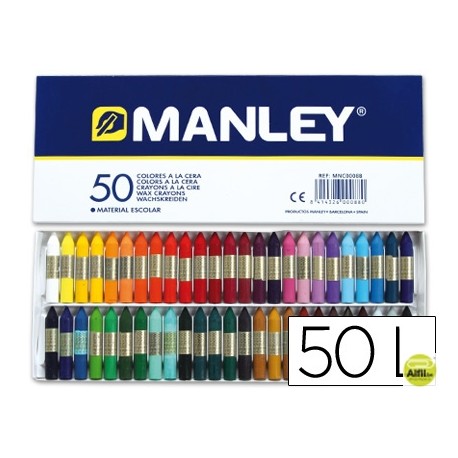 LAPICES CERA MANLEY -CAJA DE 50 COLORES REF.150