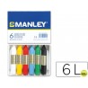 LAPICES CERA MANLEY -CAJA DE 6 COLORES REF.106