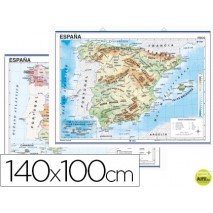 MAPA MURAL ESPAÑA FISICO/POLITICO -140 X 100 CM