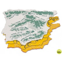 PLANTILLA PLASTICO MAPA ESPAÑA-BOLSA DE 3 22X18 CM