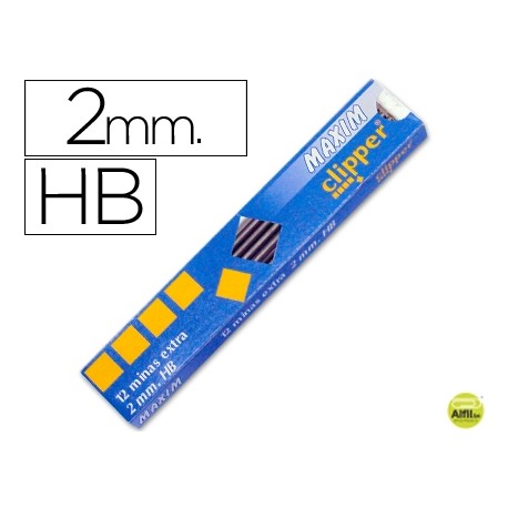MINAS MAXIM GRAFITO DE 2 MM -ESTUCHE DE 12 MINAS