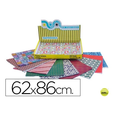 PAPEL FANTASIA IMPRESMA -TAMAÑO 62X86 CM -CAJA DE 200 HOJAS