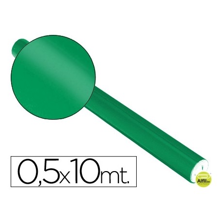 PAPEL METALIZADO VERDE ROLLO DE 0.5 X 10 MT