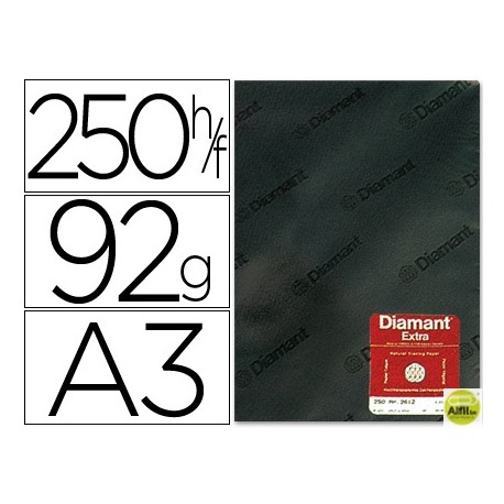 PAPEL VEGETAL DIAMANT DIN A3 92 GR HOJA