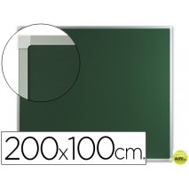 PIZARRA VERDE MURAL Q-CONNECT 200X100 CM SIN REPISA CON MARCO DE ALUMINIO