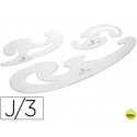 PLANTILLAS CURVAS D.F. CRISTAL-JUEGO DE 3