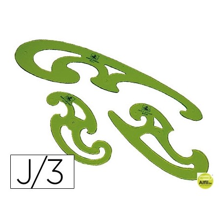 PLANTILLAS CURVAS FABER 172720-JUEGO DE TRES PLANTILLAS