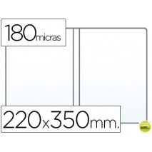 FUNDA PORTADOCUMENTO CUARTO DOBLE 180 MICRAS PVC TRANSPARENTE 220X350MM