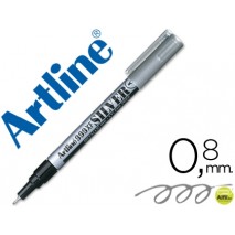 ROTULADOR ARTLINE MARCADOR PERMANENTE TINTA METALICA EK-999 PLATA -PUNTA REDONDA 0.8 MM