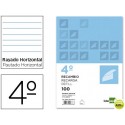 RECAMBIO LIDERPAPEL CUARTO 100 H 4TC-02 1 RAYA HORIZONTAL4 TALADROS CON MARGEN