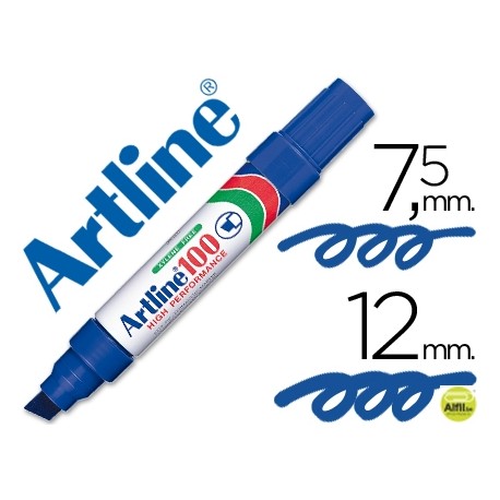 ROTULADOR ARTLINE MARCADOR PERMANENTE 100 AZUL -PUNTA BISELADA