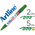 ROTULADOR ARTLINE MARCADOR PERMANENTE EK-90 VERDE -PUNTA BISELADA 5 MM -PAPEL METAL Y CRISTAL