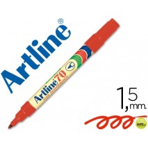ROTULADOR ARTLINE MARCADOR PERMANENTE EK-70 ROJO -PUNTA REDONDA 1.5 MM -PAPEL METAL Y CRISTAL