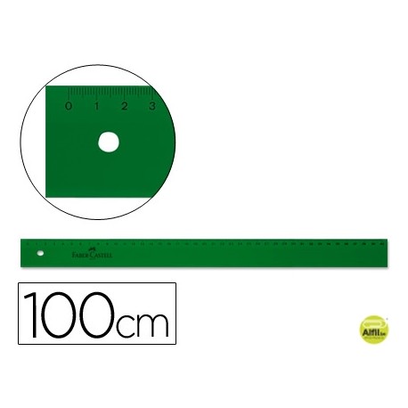 REGLA FABER 100 CM PLASTICO VERDE