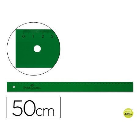 REGLA FABER 50 CM PLASTICO VERDE