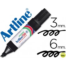 ROTULADOR ARTLINE MARCADOR PERMANENTE EK-50 NEGRO -PUNTA BISELADA 6 MM -PAPEL METAL Y CRISTAL