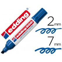 ROTULADOR EDDING MARCADOR PERMANENTE 500 AZUL -PUNTA BISELADA 7 MM
