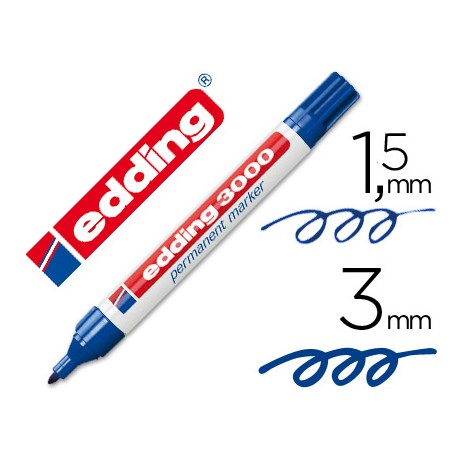 ROTULADOR EDDING MARCADOR PERMANENTE 3000 AZUL -PUNTA REDONDA 3 MM