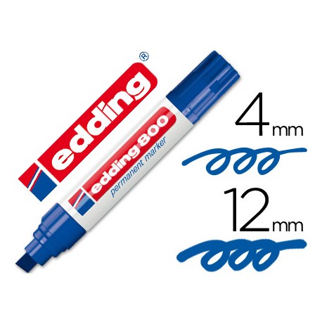ROTULADOR EDDING MARCADOR PERMANENTE 800 AZUL -PUNTA BISELADA 12 MM
