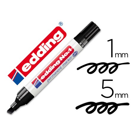 ROTULADOR EDDING MARCADOR PERMANENTE 1 NEGRO -PUNTA BISELADA 5 MM