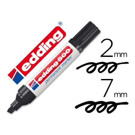 ROTULADOR EDDING MARCADOR PERMANENTE 500 NEGRO -PUNTA BISELADA 7 MM